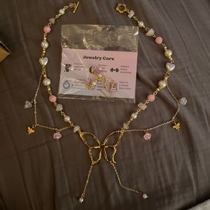 Butterfly Necklace and Earring